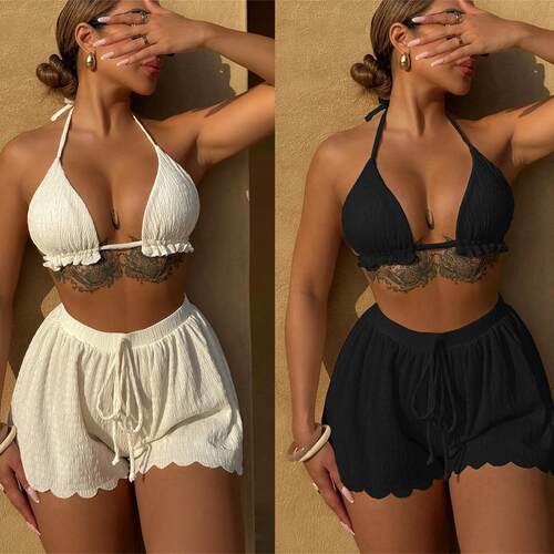 Three bikini women's split swimsuit triangle bag