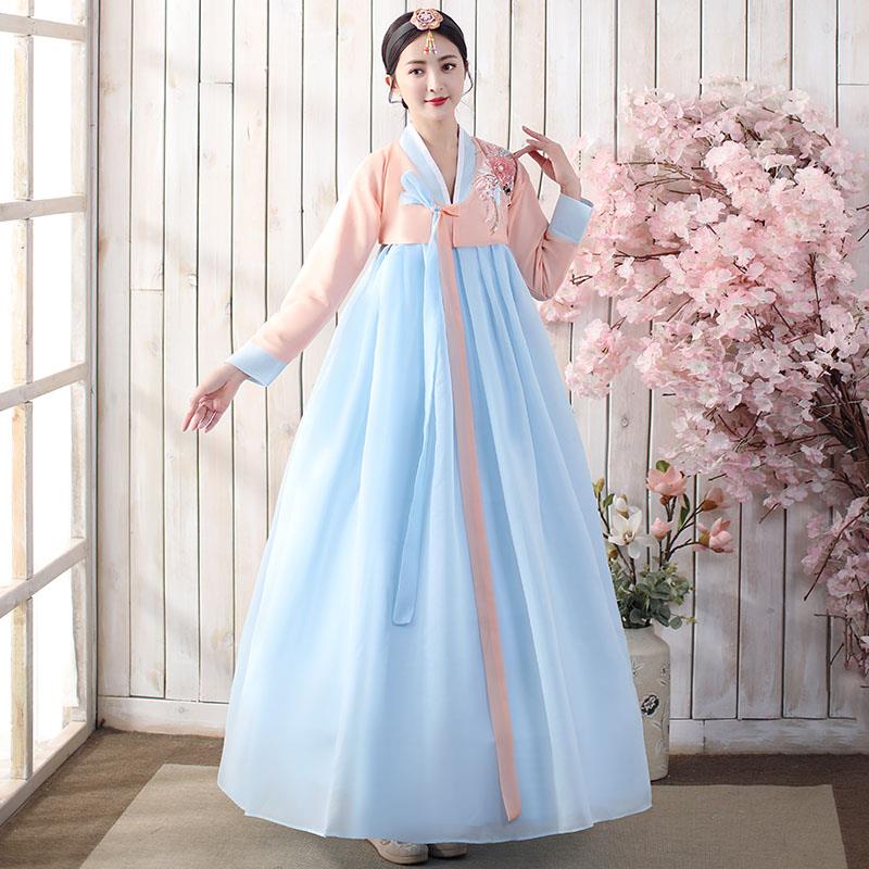 正品韩朝廷鲜族传统女装演出服韩服国舞蹈舞族台民风宫服婚庆写真