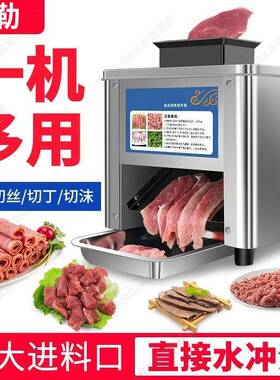 商用电动切肉机全自动切片切丝切丁家用小型多功能绞肉机切菜机