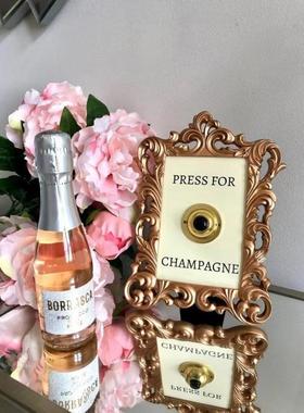 新款欧式复古香槟葡萄酒门铃创意桌面摆件门铃装饰