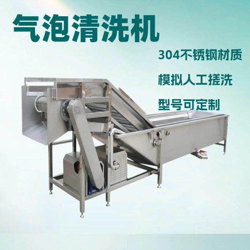 山野菜高压喷淋清洗机 毛豆不锈钢涡流洗菜机 果蔬气泡清洗机器