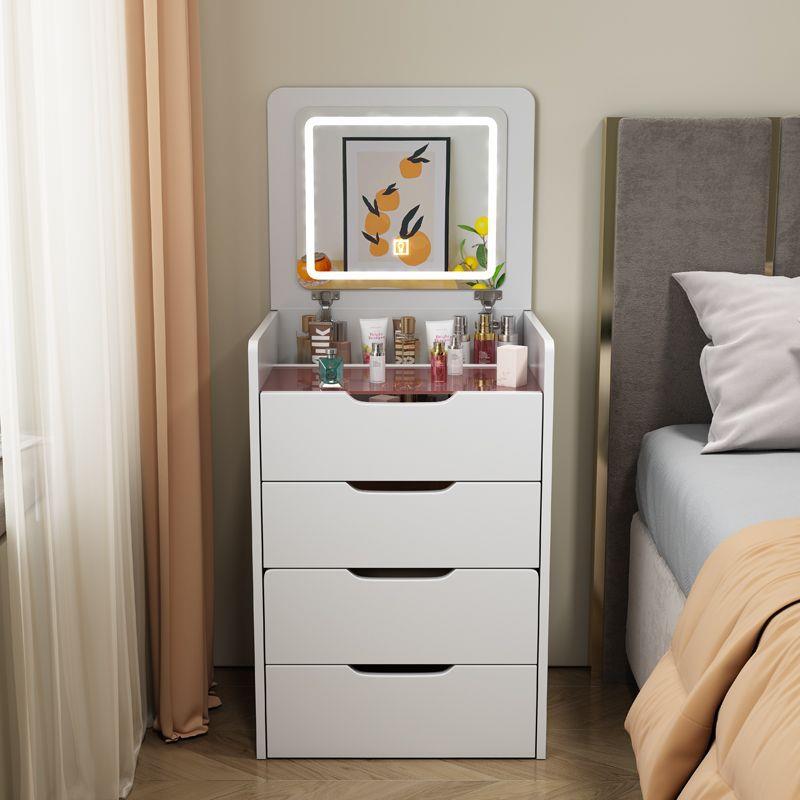 梳妆台小户型卧室现代简约奶油风迷你可翻盖床头柜斗柜化妆桌一体