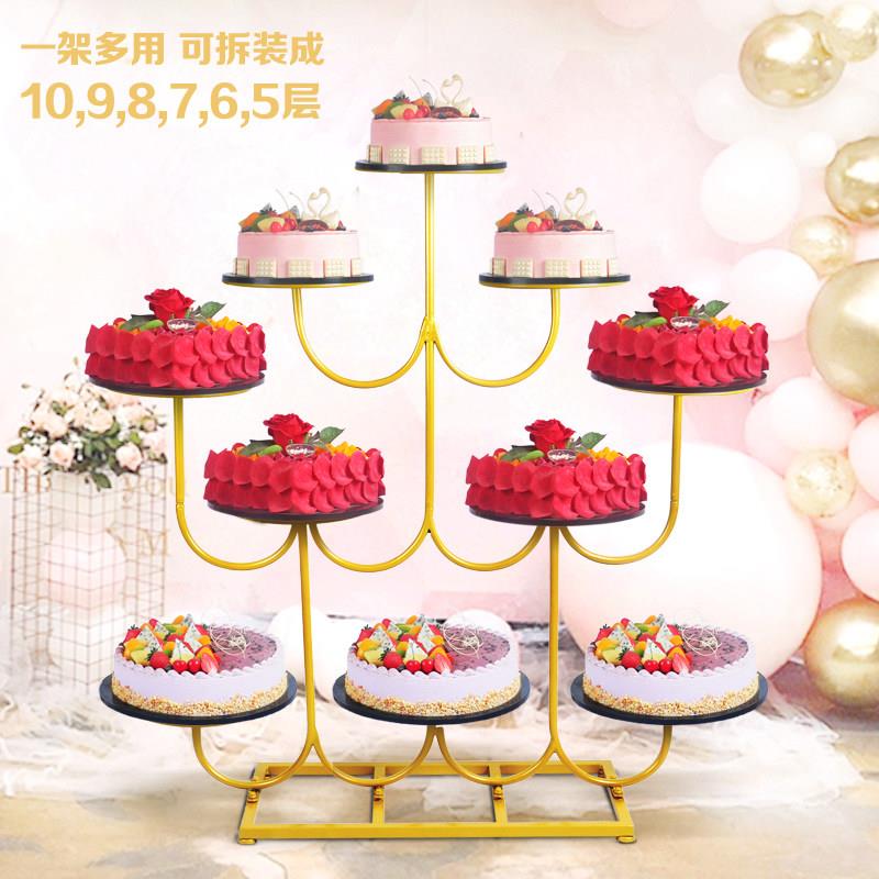 欧式铁艺多层生日蛋糕架子六层八层十层婚礼婚庆橱窗模型展示支架