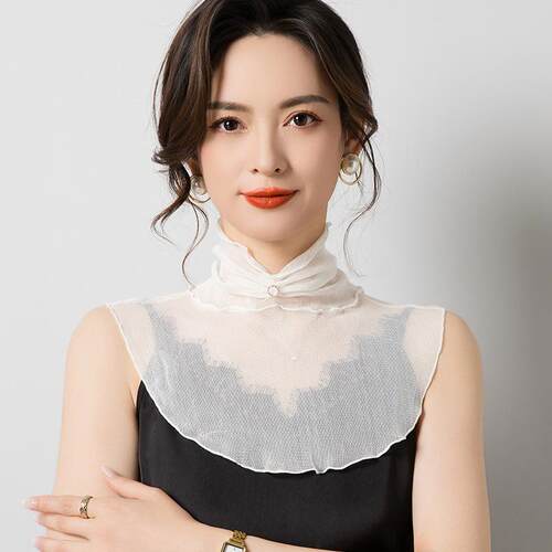 桑蚕丝网眼真丝领子领子纯色假领