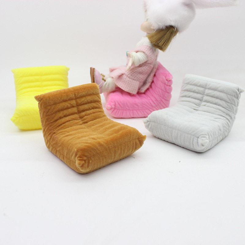 Dollhouse娃娃屋仿真面包沙发模型DIY小摆件1:12微缩迷你懒人沙发