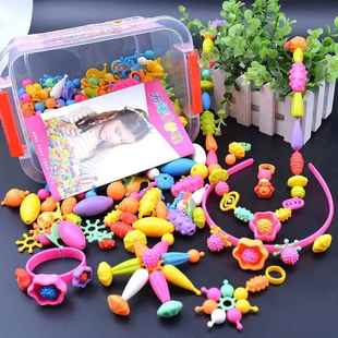 百变波普串珠儿童无绳波普珠手工diy手链项链穿珠子益智玩具女孩