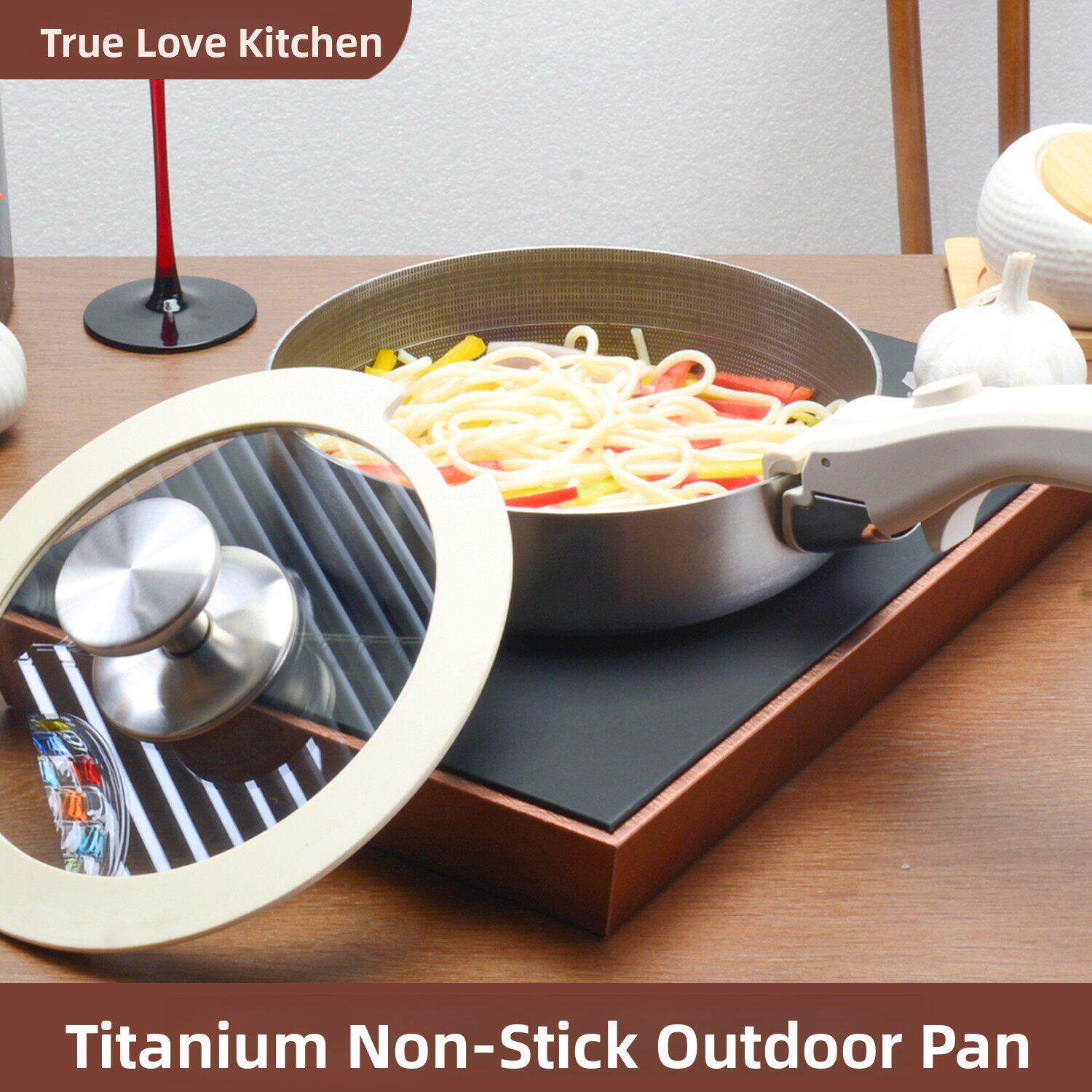 钛煎锅不锈钢电磁炉煎蛋卷牛排家庭煎多用途无涂层不粘锅