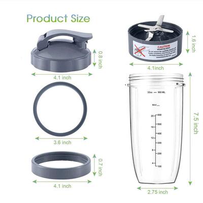 Nutribullet Blender Cups & Blade Replacement Set 600w/900w