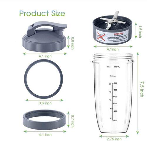 Nutribullet Blender Cups & Blade Replacement Set 600w/900w
