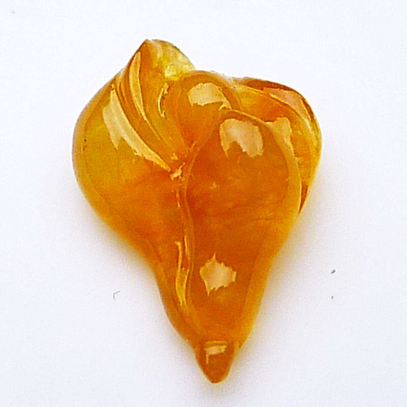 翡翠红花缅甸正品天然A货老坑黄翡兰花戒面可镶嵌吊坠0.39g
