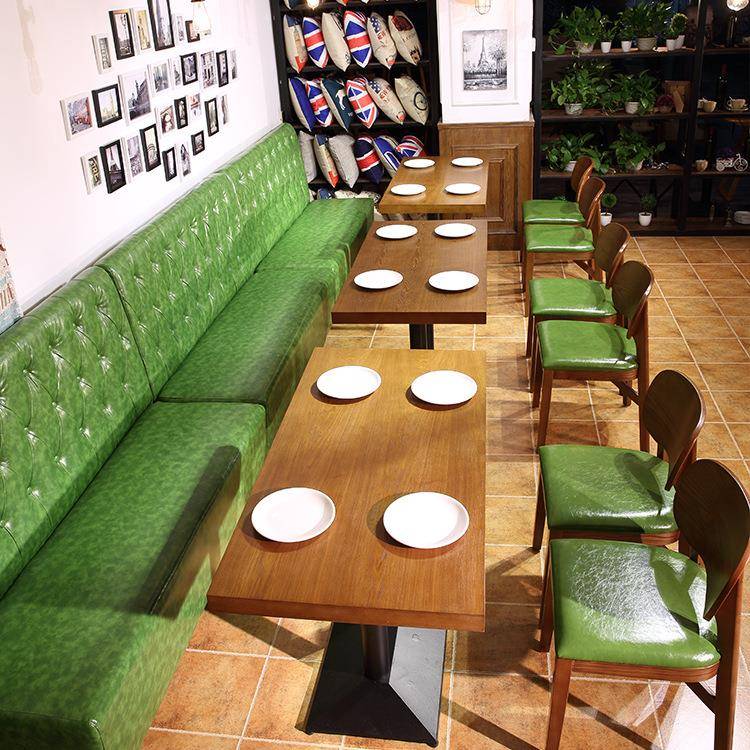 简约奶茶店桌椅西餐厅沙发咖啡厅茶餐厅甜品店卡座组合餐厅家具