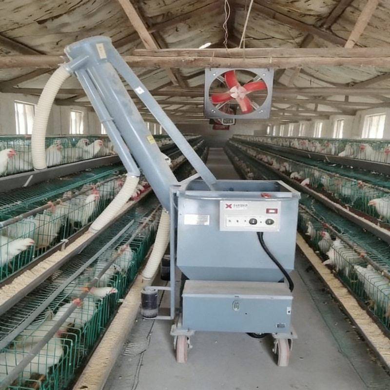 肉鸡电动喂料车半自动推式饲料喂料机养鸡自动喂料机厂家直销