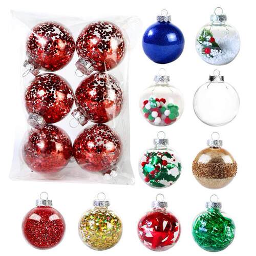 8cm 6pcs Christmas decoration tree ball Hollow round ball