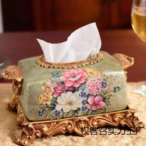 欧式收纳盒摆件复古纸盒家居纸巾盒家用客厅茶几卧室房间