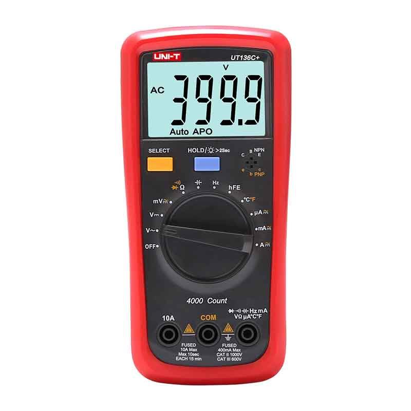 优利德UT136C+数字万用表多功能防烧测电容家用电工万用表