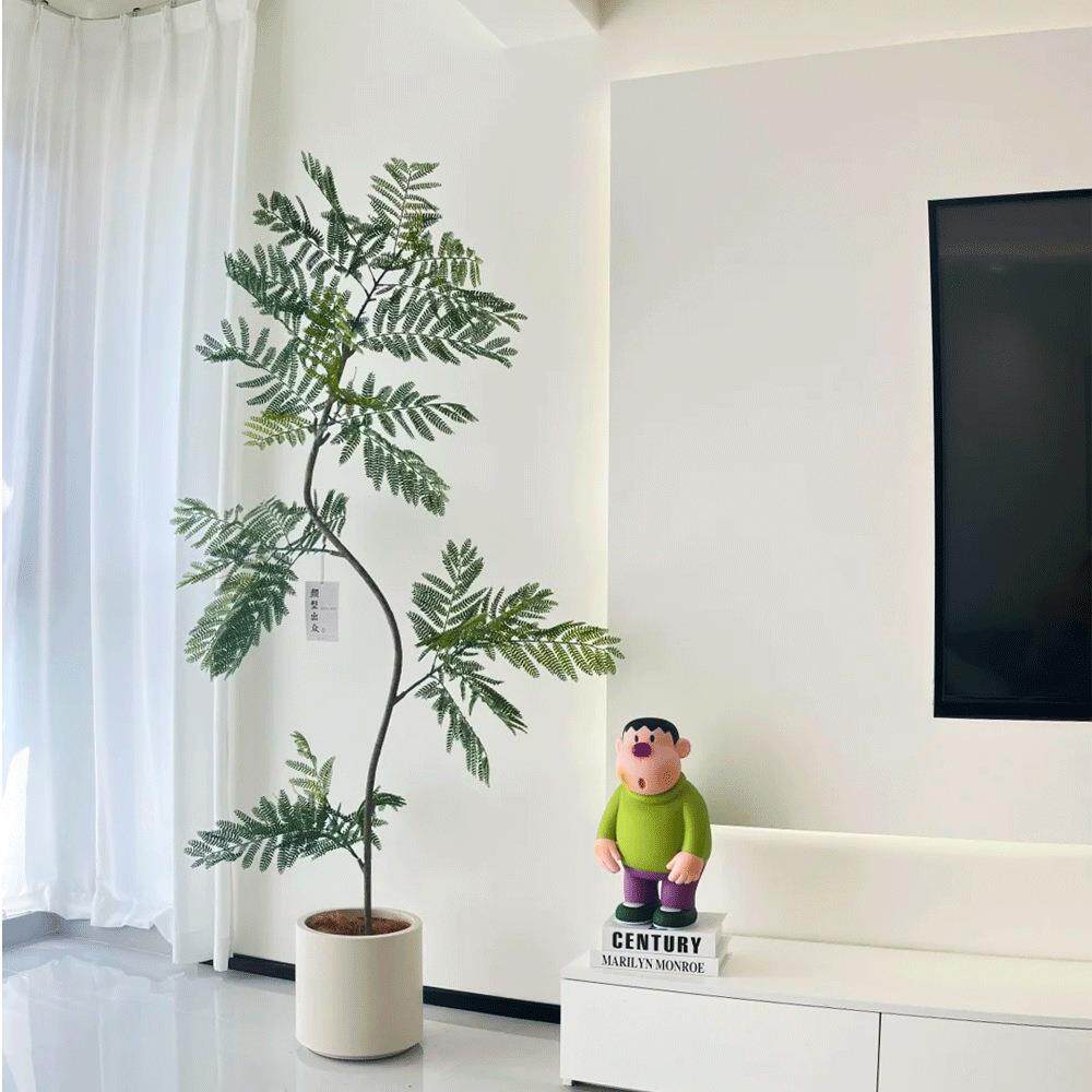 仿真蓝花楹室内大型仿生绿植假树沙发旁落地假盆栽高品质植物摆件