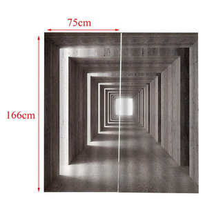 青砖世界回廊创意客厅卧室书房窗帘 厂家批发 柔软透气免打孔安装