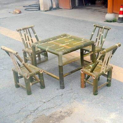 古院竹桌椅组合庭竹椅复桌子老式竹桌子户HHC外方桌茶茶几竹制品