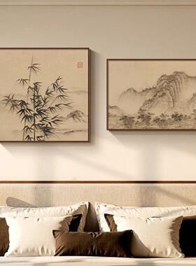墨竹图宋代美学床头装饰画新中式卧室书房茶室背景墙面挂画国风画