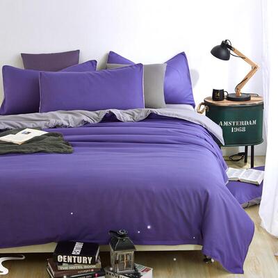 活性磨毛纯色纯棉四件套bed sheets fitted sheet cotton Bedding