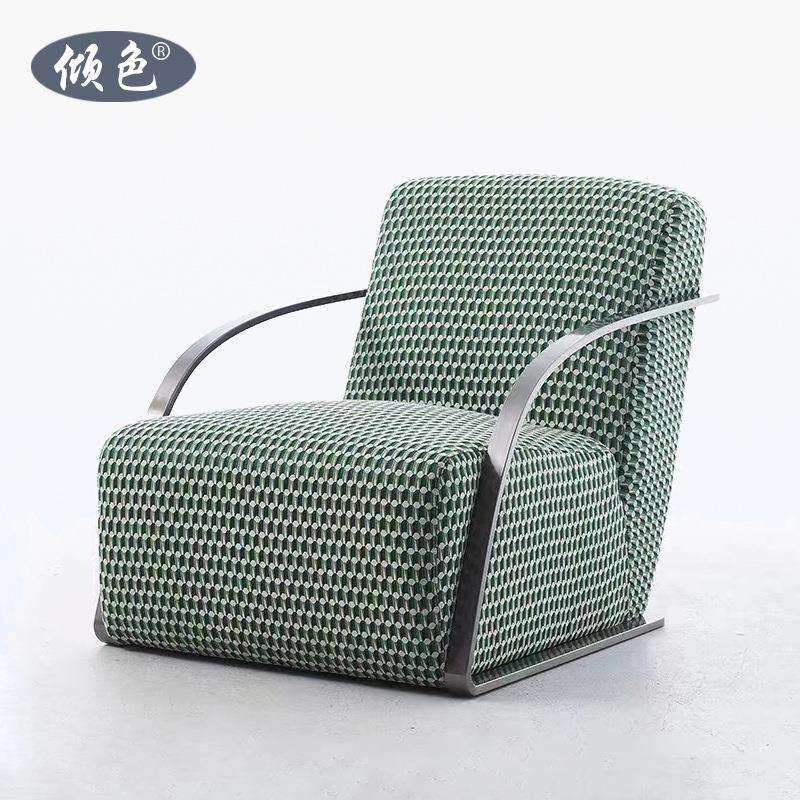 意式轻奢单人沙发椅北欧客厅阳台设计师极简休闲洽谈现代简约椅子