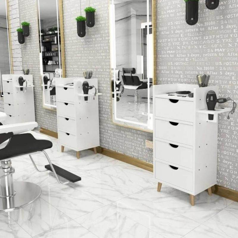 实用锁带理发工具柜发廊工屉具台美发店工具车抽式镜台子柜剪查看