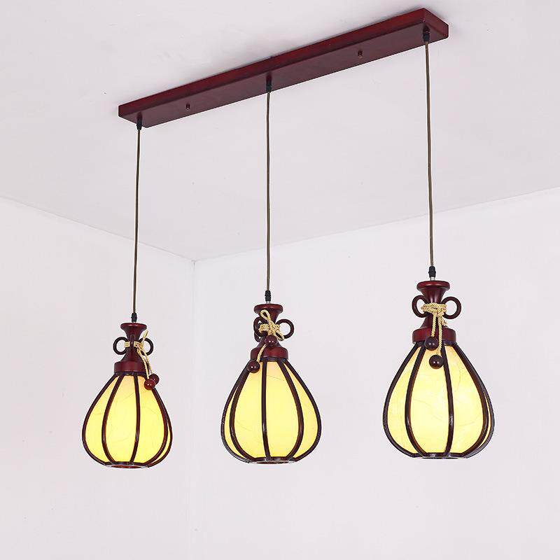 中式单头三头餐厅仿古小吊灯灯笼楼梯酒吧台走廊过道中国风灯具