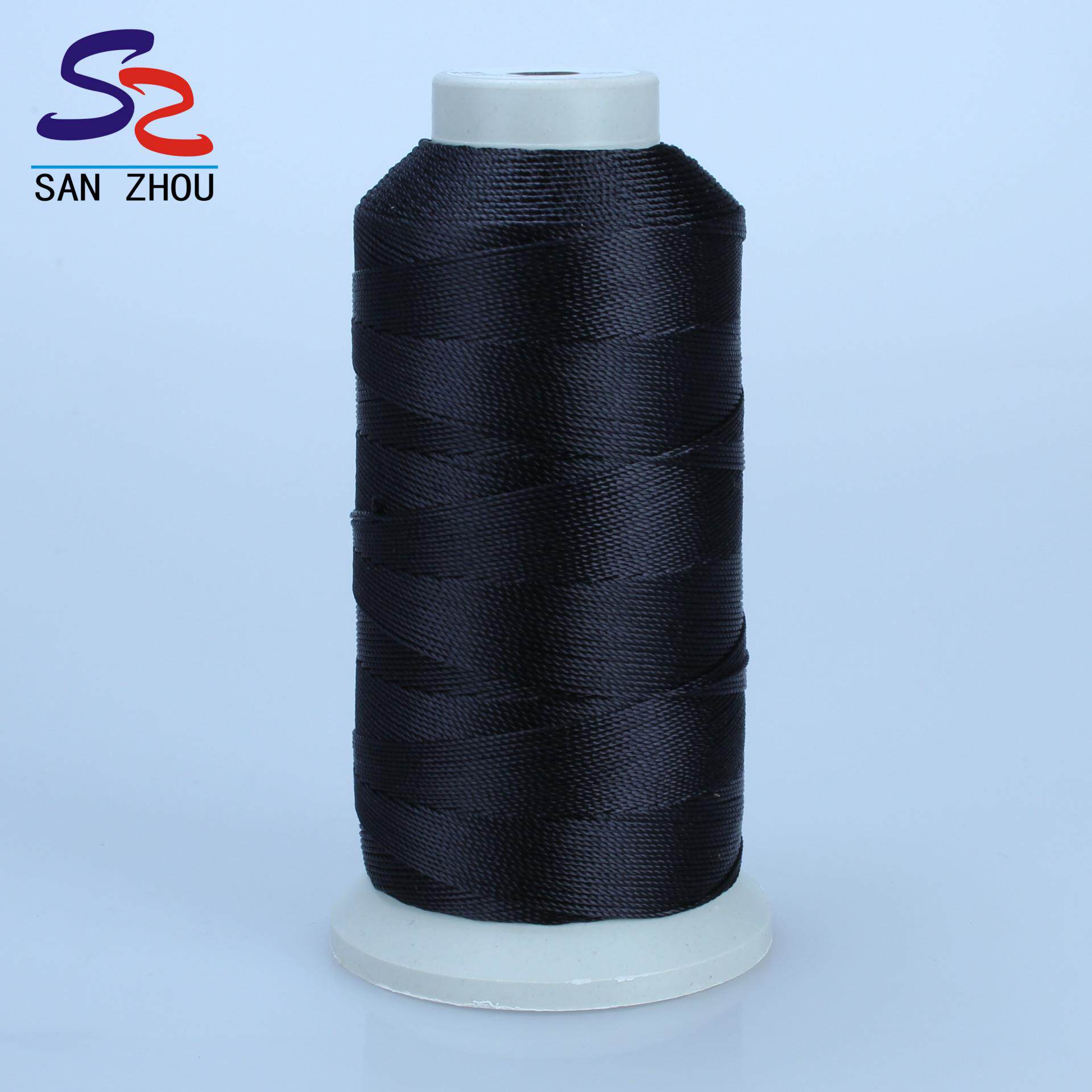 弹力锦纶N6尼龙邦迪线黑色630D/3箱包手袋车线洗车用品缝纫线厂家