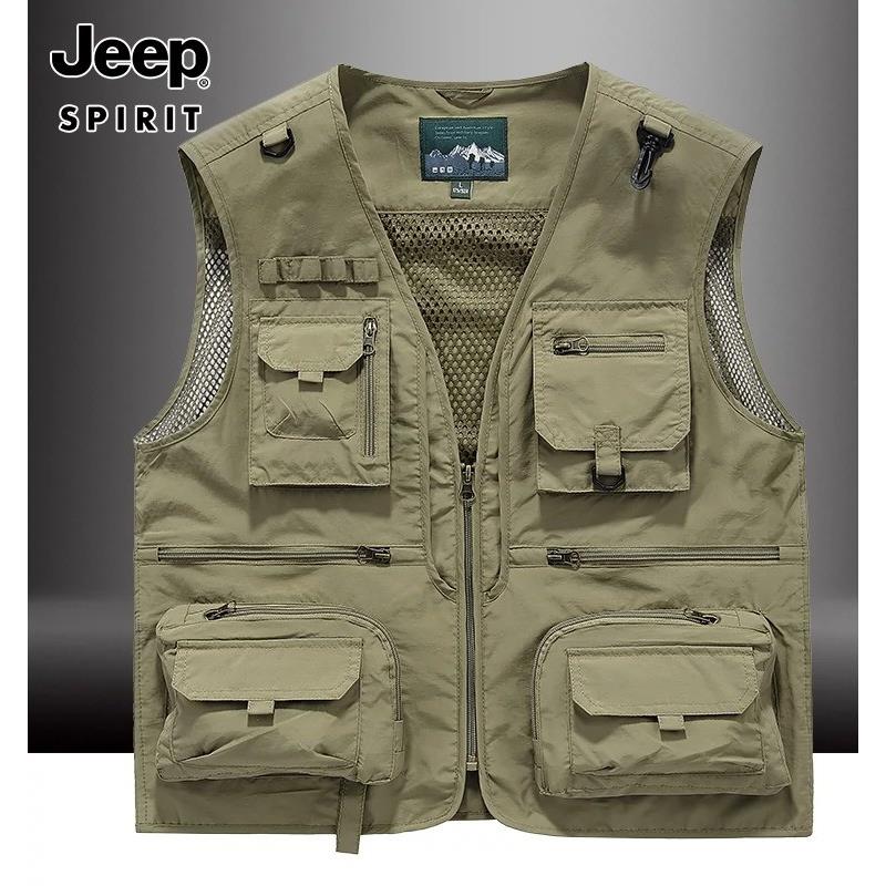 Jeep吉普户外摄影记者工作服马甲定制logo义工志愿者宣传透气背心