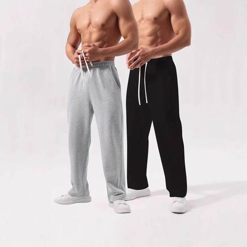 Pants Casual Loose Mens Gray Baggy Sweatpants Sports With