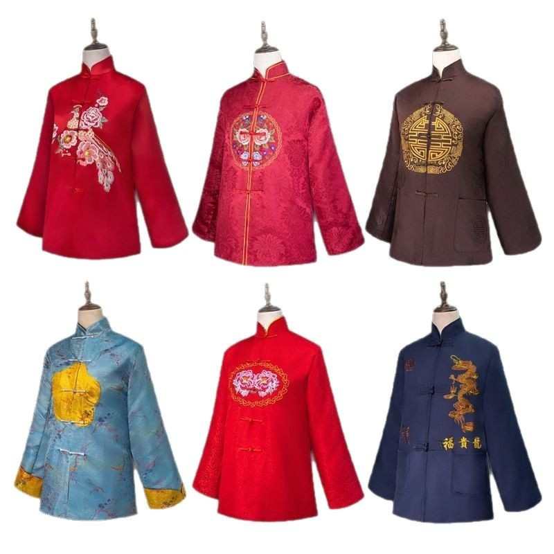 厂家直销老人冲喜祝寿衣服男女款全套寿衣寿服七件套多件套批发代