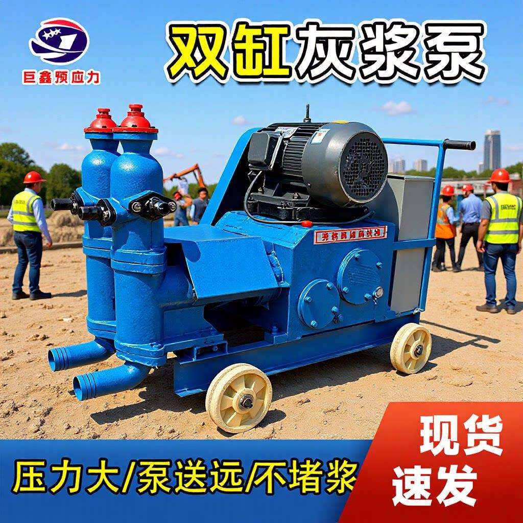 缸活塞式灰浆灌浆机双缸双液水泥注浆泵路面地基加固砂浆注浆机