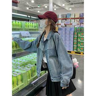 水洗牛仔女式夹克2026春秋季新款小宽松修身外套休闲复古设计上衣