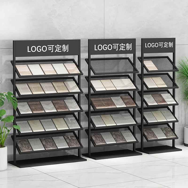 摆放石材立式货架橱柜落地石英玻璃样品展架铝扣板地砖瓷砖展示架