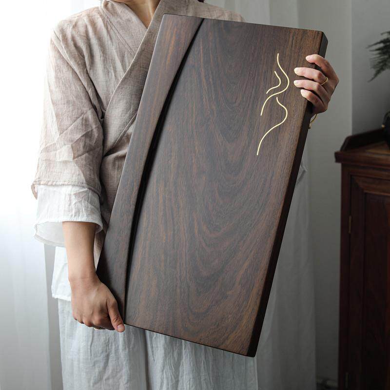 茶盘2026新款家用茶托盘茶海 整块乌檀木实木茶具小型茶台干泡台