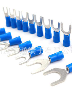 【SV系列】2-3/4/5/6/8 叉形预绝缘冷压端子Y型端子线耳16-14 AWG