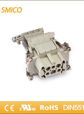 厂家直销 HEAV系列6芯重载连接器伸长型插芯 16A 500V自动化设备