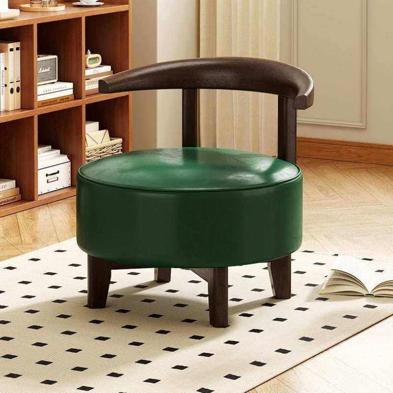 实木旋转小凳子带靠背沙发椅单人家用客厅轻奢高级感儿童结实矮凳