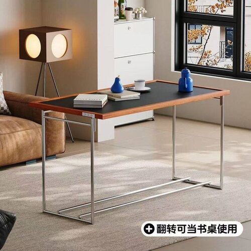 茶几客厅家用电脑桌茶台设计师不锈钢翻转茶桌茶几办公桌一体