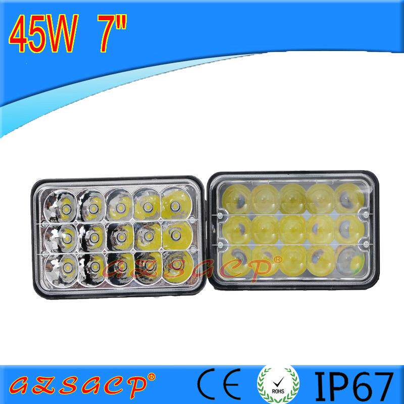 LED工作灯45W远近光4D透镜灯越野车顶射灯汽车改装灯货车灯12V24v