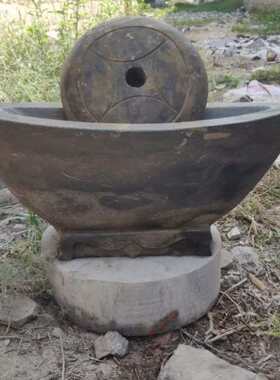 青石药碾子药撵子碾槽手动粉碎机研磨药神器老式药船捣药臼碾药器