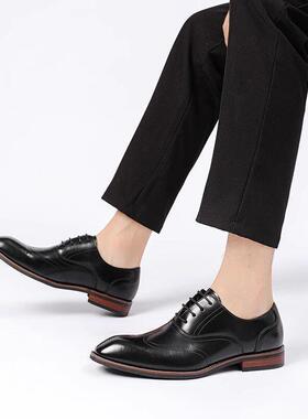 Business Men Leather formal Shoes 男士商务皮鞋真皮实木跟鞋