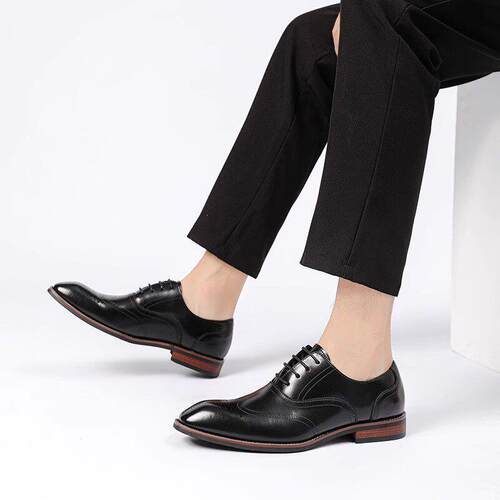 Business Men Leather formal Shoes 男士商务皮鞋真皮实木跟鞋