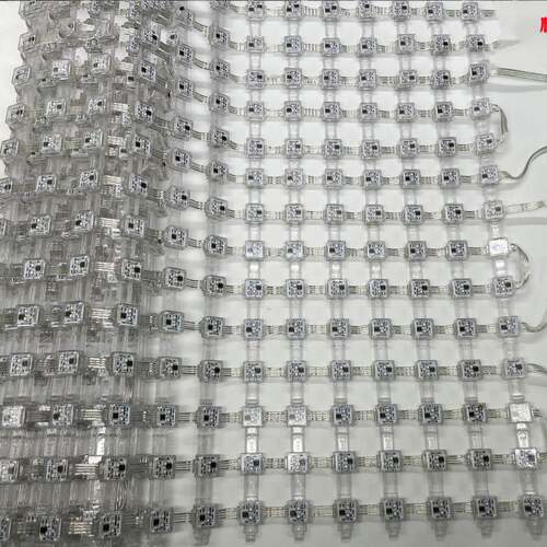 LED网格屏户外亮化透明屏P50间距全彩DMX512软屏景观亮化显示屏