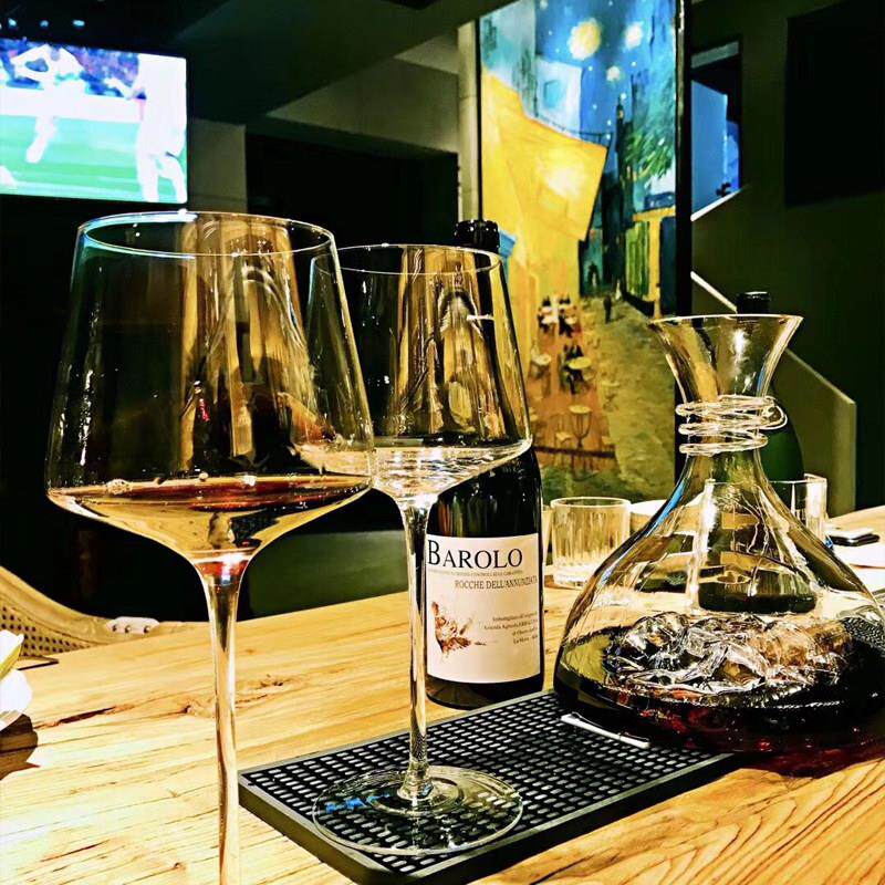 纯手工一体杯高脚杯2支装家用方形通用玻璃葡萄酒杯水晶红酒杯
