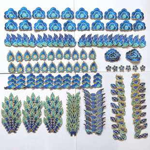 凤冠霞帔刺绣配件绣片131片套装包