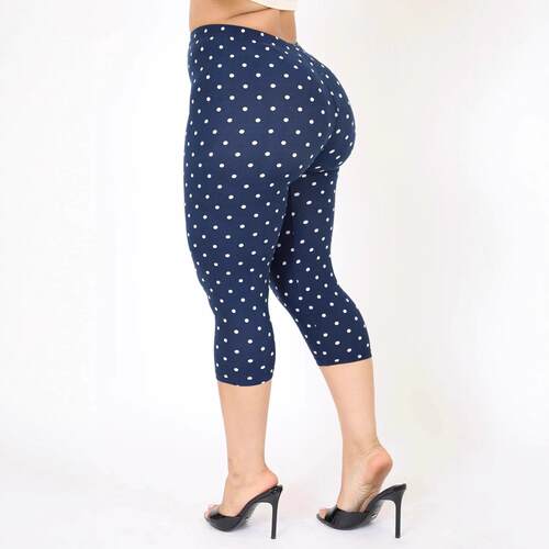 Women's Polka Dot -Quarter Pants  Elastic Fabric