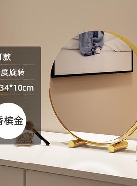 镜子梳妆台带新品化妆镜智能梳学生宿舍台式家用灯桌面insled卧室