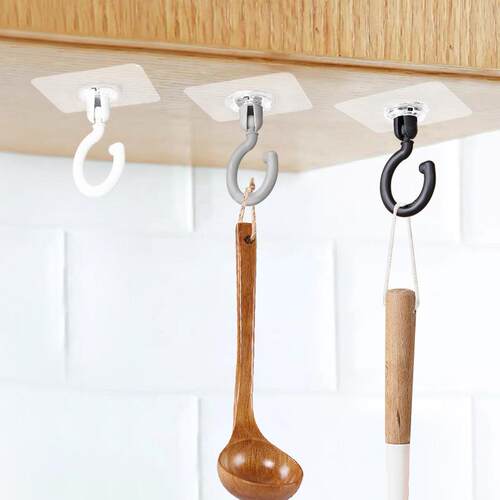 Ceiling-mounted rotating hook, strong adhesive hook, multifu