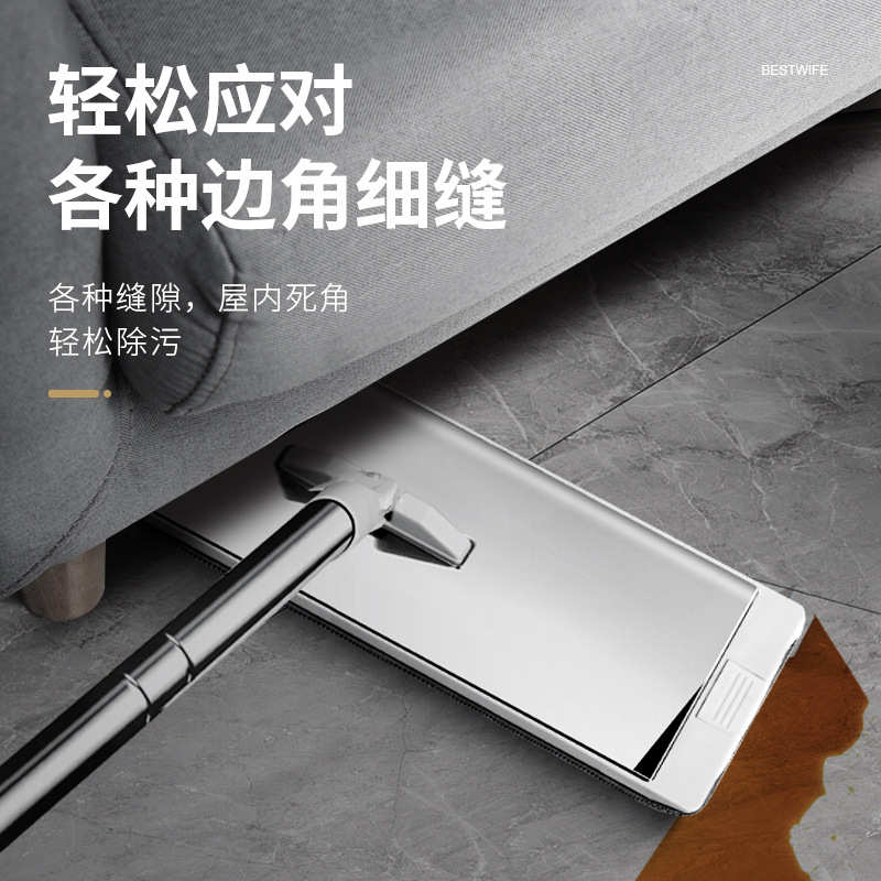 商务礼品免手洗平板拖把干湿两用家用平板拖布不锈钢木地板一拖净